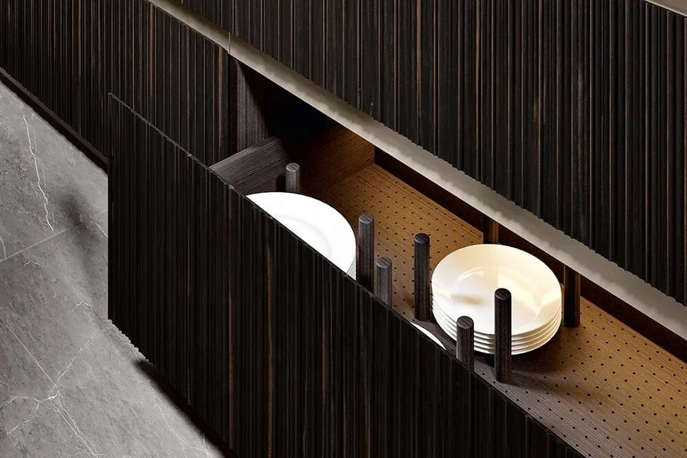 2024 Kitchen Cabinet Luxury Cabinet Kitchen Modular Design Wood Veneer Furniture Pull Down Modern Kitchen Cabinet