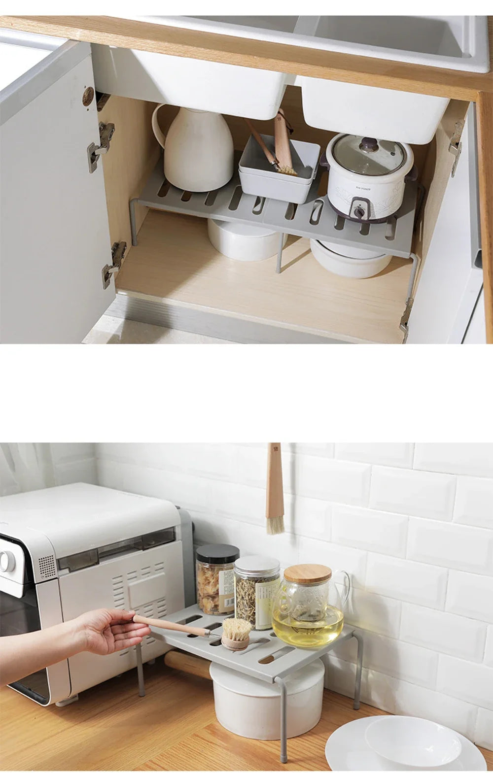 Kitchen Closet Organizer Storage Shelf for Wardrobe, Decorative Cabinet Holders, Space Saving Rack